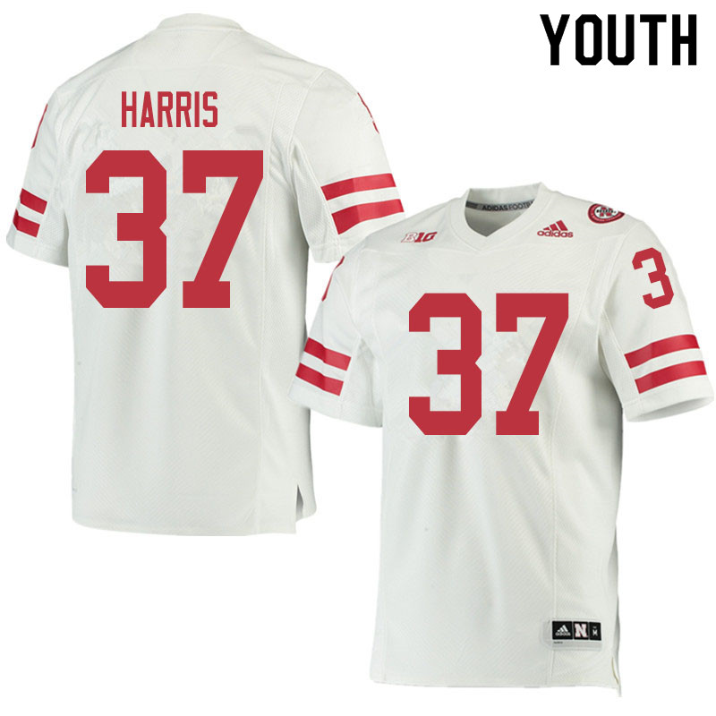 Youth #37 Isaiah Harris Nebraska Cornhuskers College Football Jerseys Sale-White